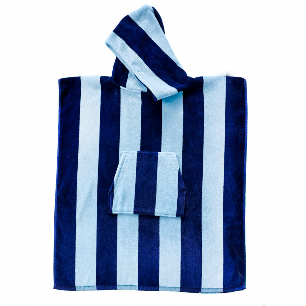 KIDS PONCHO WITH POCKET - BLUE